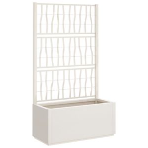 vidaXL Pflanzk&uuml;bel mit Rankgitter Wei&szlig; 80x36x140 cm PP