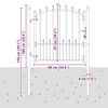 vidaXL Zauntor mit Spitzen Grau 100 x 100 cm Pulverbeschichteter Stahl