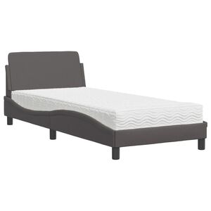 vidaXL Bett mit Matratze "Dover" Grau 80x200 cm Kunstleder