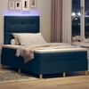 vidaXL LED Boxspringbett mit Matratze Blau 120 x 200 cm Stoff