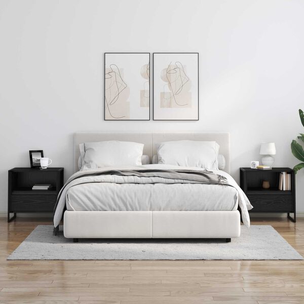 vidaXL Nachttisch Schwarz Eichen-Optik 50 x 39,5 x 50 cm Holzwerkstoff