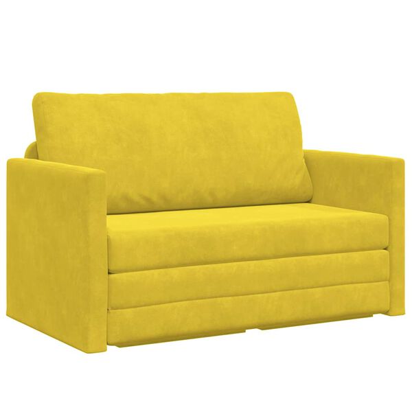vidaXL Schlafsofa 110cm Sonnenblumen Gelb Samt