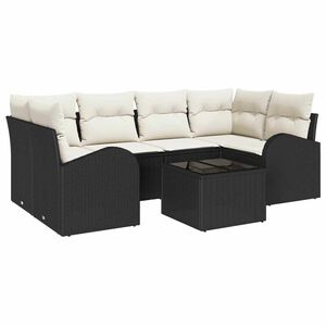vidaXL Gartensofa-set 7 stk. Schwarz Poly-Rattan