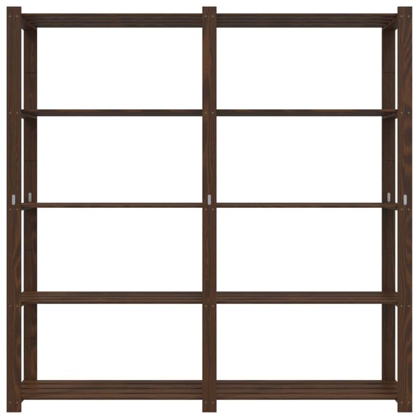 vidaXL Lagerregal mit 5 B&ouml;den Braun 170x38x170 cm Massivholz Kiefer
