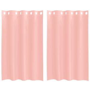 vidaXL Voile Vorh&auml;nge mit &Ouml;sen 2 Stk. Rosa 140x175 cm