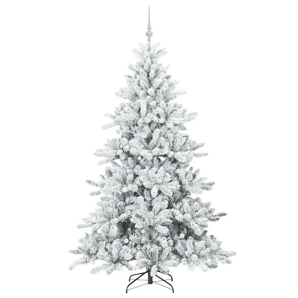 vidaXL K&uuml;nstlicher klappbarer Weihnachtsbaum Wei&szlig; 180 cm PVC und Stahl