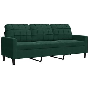 vidaXL 3-Sitzer-Sofa Dunkelgr&uuml;n 180 cm Samt