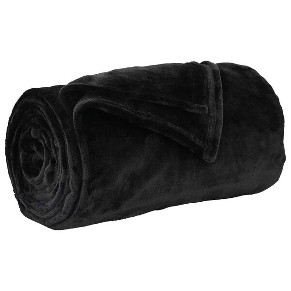 vidaXL &Uuml;berwurfdecke Schwarz 130 x 150 cm Fleece
