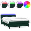 vidaXL Boxspringbett mit Matratze & LED Dunkelgr&uuml;n 160x210 cm Samt
