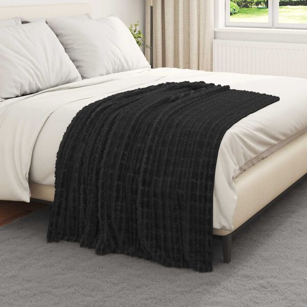 vidaXL &Uuml;berwurfdecke Schwarz 150 x 130 cm Fleece