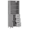 vidaXL Highboard Grau Sonoma 69,5x34x180 cm Holzwerkstoff