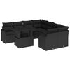 vidaXL Gartensofa-set mit Kissen mit Kissen 9 pcs Schwarz Poly Rattan