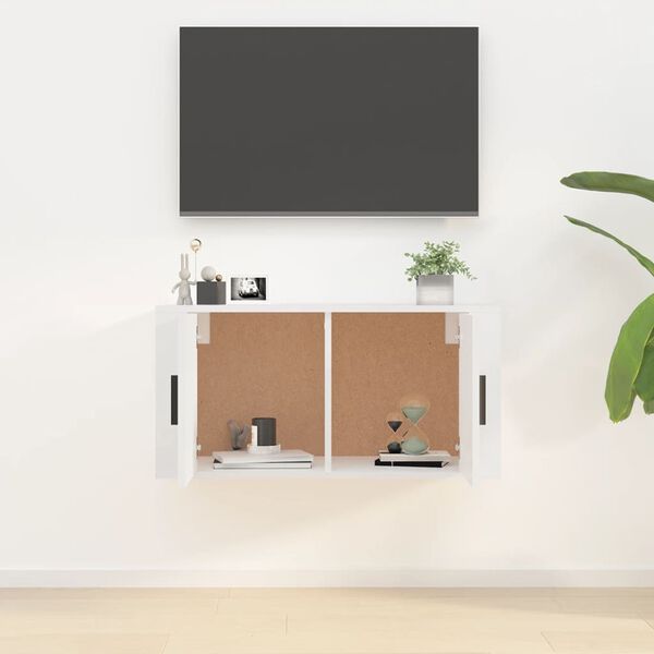 vidaXL TV-Wandschrank Hochglanz-Wei&szlig; 80x34,5x40 cm