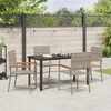 vidaXL Garten Essgruppe mit Kissen 5 pcs Grau Poly-Rattan