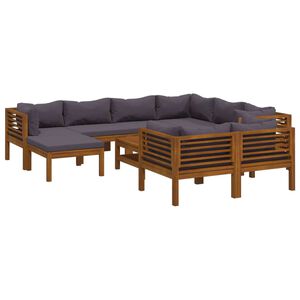 vidaXL 10-tlg. Garten-Lounge-Set mit Auflage Massivholz Akazie