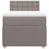 vidaXL Boxspringbett mit Matratze Taupe 100x200 cm Stoff