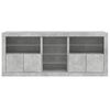 vidaXL Sideboard mit LED-Leuchten Betongrau 181,5x37x67 cm