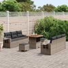 vidaXL Garten-Sofa-Set mit Kissen mit Speicher 9 pcs Grau