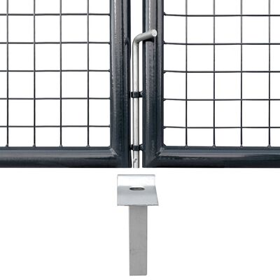vidaXL Mesh-Gartentor Verzinkter Stahl 400 x 200 cm Grau
