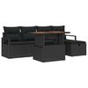 vidaXL Gartensofa-set mit Kissen 6 pcs Schwarz Poly-Rattan