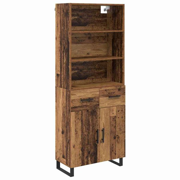 vidaXL Highboard Altholz 69,5 x 34 x 180 cm Holzwerkstoff