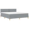 vidaXL LED Boxspringbett mit Kopfteil Hellgrau 180 x 200 cm Stoff