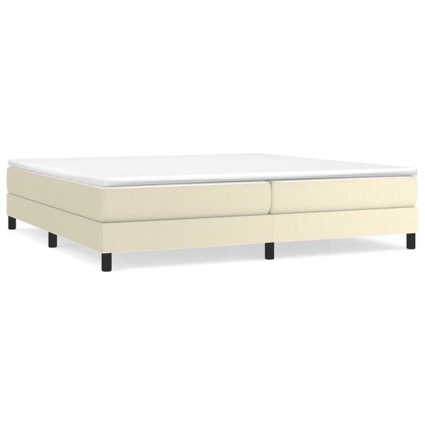 vidaXL Boxspringbett mit Matratze Creme 200x200 cm Kunstleder