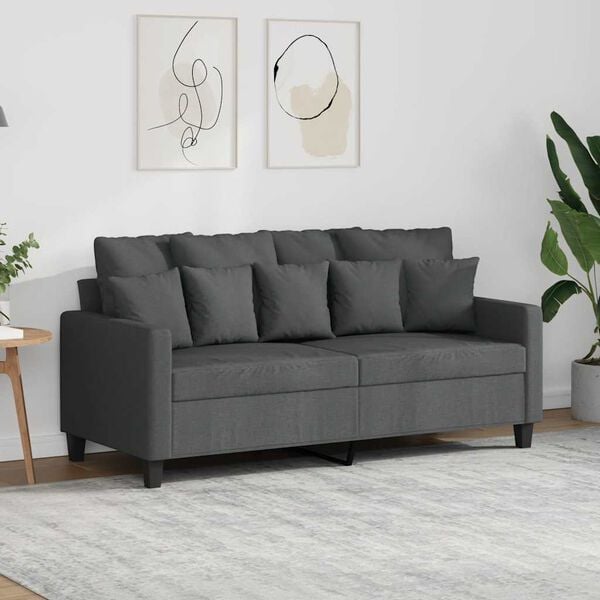 vidaXL 2-Sitzer-Sofa Dunkelgrau 140 cm Stoff