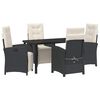 vidaXL Garten Essgruppe 5 stk. Schwarz Poly-Rattan