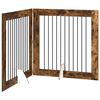 vidaXL Klappbares Hundetor mit St&auml;ndern 2 stk. R&auml;uchereiche 200,5 cm