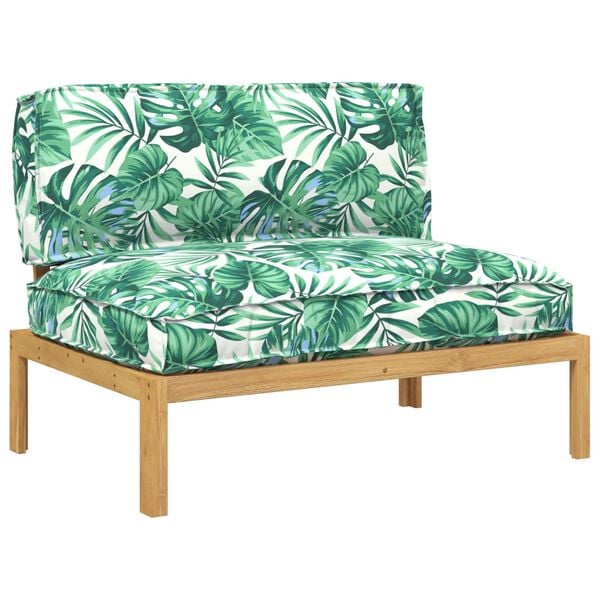 vidaXL Sofa Set Blatt Blattmuster 120 x 92 x 69 cm Massivholz Akazie