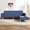 vidaXL Schlafsofa 2-Sitzer mit Fu&szlig;hocker Blau Stoff