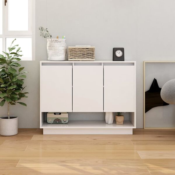 vidaXL Sideboard Hochglanz-Wei&szlig; 97x31x75 cm Holzwerkstoff