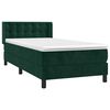 vidaXL Boxspringbett mit Matratze Dunkelgr&uuml;n 80x200 cm Samt