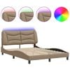 vidaXL Bettgestell mit LED ohne Matratze "Hvar" Cappuccino-Braun 120x200 cm