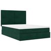 vidaXL Ottoman-Bett mit Matratzen & LEDs Dunkelgr&uuml;n 140x190 cm Samt