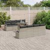 vidaXL Garten-Sofa-Set mit Speicher 9 pcs Hellgrau Poly Rattan