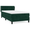 vidaXL Boxspringbett mit Matratze Dunkelgr&uuml;n 90x200 cm Samt