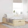 vidaXL Ottoman-Bett mit Matratze Creme 90x200 cm Stoff