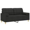 vidaXL 2-Sitzer-Sofa mit Zierkissen Schwarz 140 cm Stoff