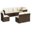 vidaXL 8-tlg. Garten-Sofagarnitur mit Kissen Braun Poly Rattan