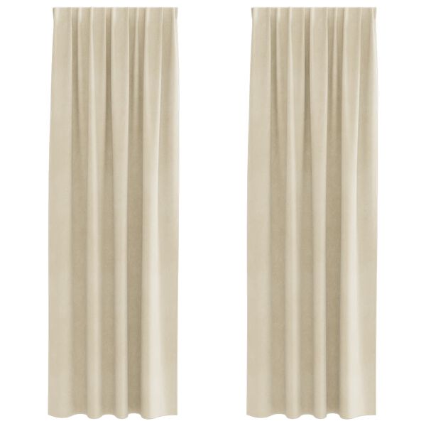 vidaXL Verdunkelungsvorh&auml;nge 2 pcs Creme 140 x 260 cm Samt