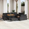 vidaXL Garten-Sofa-Set mit Kissen 13 pcs Schwarz