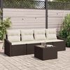vidaXL Sofa Set mit Kissen 5 pcs Braun und Creme Poly-Rattan