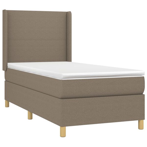 vidaXL Boxspringbett mit Matratze Taupe 80x200 cm Stoff