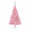 vidaXL K&uuml;nstlicher vorbeleuchteter Weihnachtsbaum Rosa 120 cm PVC