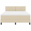 vidaXL Boxspringbett mit Matratze mit LED Creme 160 x 200 cm Stoff