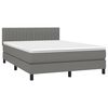 vidaXL Boxspringbett mit Matratze Dunkelgrau 140x190 cm Stoff