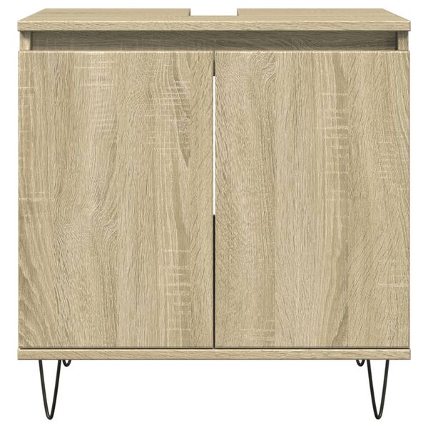vidaXL Badschrank Sonoma-Eiche 58x33x60 cm Holzwerkstoff