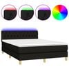 vidaXL Boxspringbett mit Matratze & LED Schwarz 140x190 cm Stoff